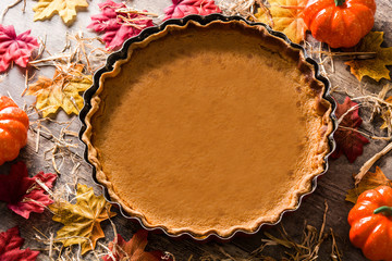 Obraz na płótnie Canvas Traditional pumpkin pie for Thanksgiving