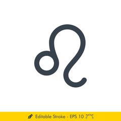 Leo sign Icon / Vector Set - In Line / Stroke Design