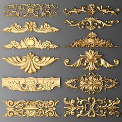 Gilded stucco, collection gold cartouche	