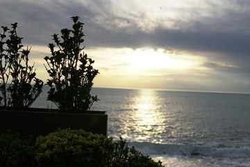 Fototapeta na wymiar landscape sky at sunset over the sea