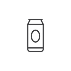 Beer can outline icon. linear style sign for mobile concept and web design. Canned Drink line vector icon. Symbol, logo illustration. Pixel perfect vector graphics