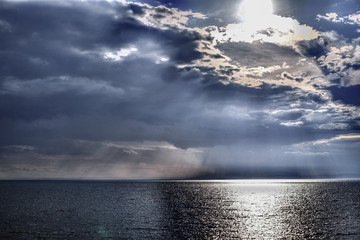 Beautiful landscape, atmospheric photography in the rain