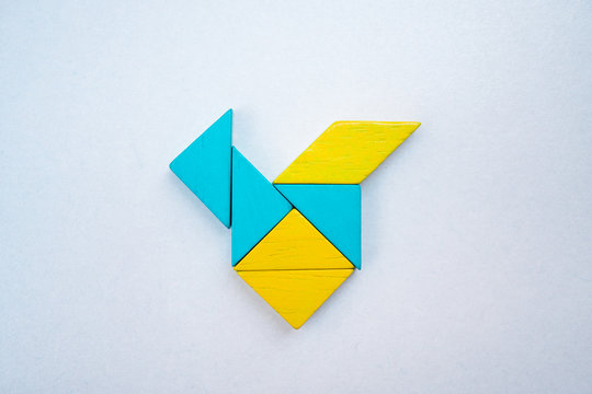 Tangram puzzle bird shape use for education and creative concept