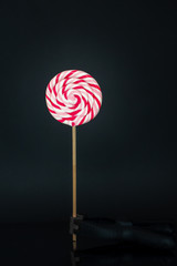 Colorful lolipop isolated on plain background