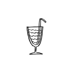cocktail glass isolated on white background, vector illustration 