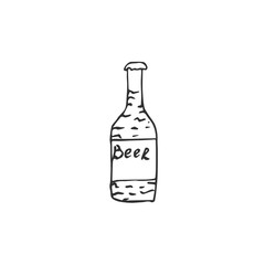 beer bottle isolated on white background, vector illustration