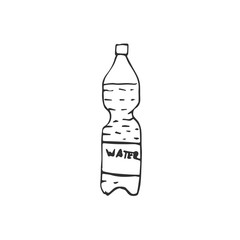 plastic bottle of water isolated on white background, vector illustration