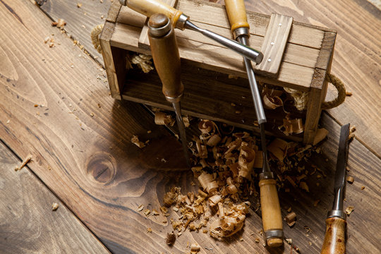 Caja de herramientas de un carpintero