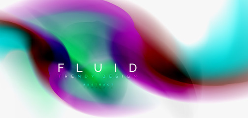 Color flowing wave, trendy liquid design template