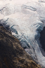 Detailed view of a glacier in the shape of an elephant´s trunk