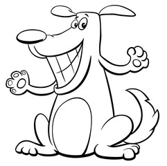 happy dog pet cartoon character color book