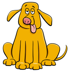 funny yellow dog pet cartoon character