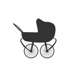 Obraz na płótnie Canvas The stroller. Silhouette isolated on white background. Icon. For your design