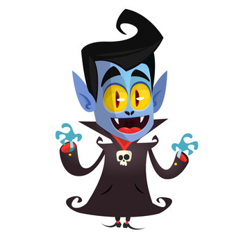 Cute cartoon vampire smiling. Vector illustration clipart