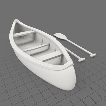 Canoe with paddles