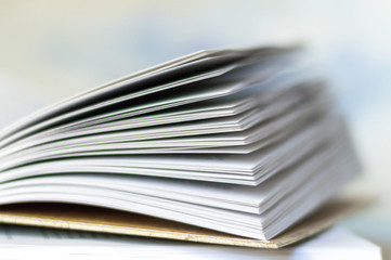 Open book on wooden deck