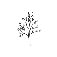 simple tree icon isolated on white background, vector illustration