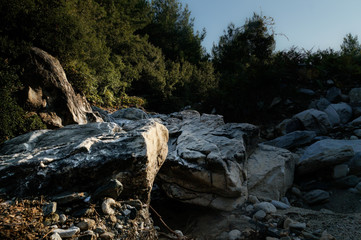 Fototapeta na wymiar Steine auf der Insel Thassos