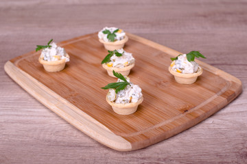 Food Catering bread sandwich meat tomato.