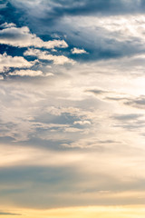 Dramatic sky with dark clouds.