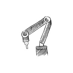 robotic arm isolated on white background, vector illustration