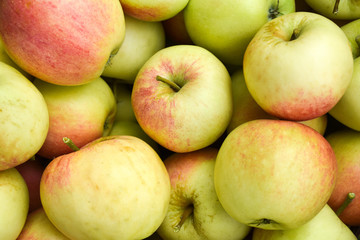 Bunch of red and yellow apples
