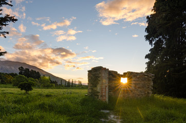 sunset througha window, frame 