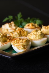 Deviled eggs with paprika