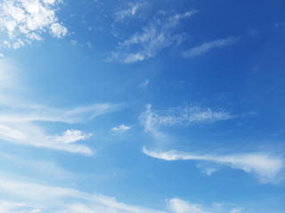 White clouds in blue sky.