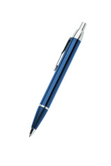Blue pen isolated on white background