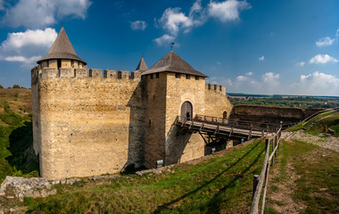 Fototapeta na wymiar Khotyn fortress on a sunny day. Ukraine.