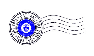 Bat Yam city grunge postal rubber stamp