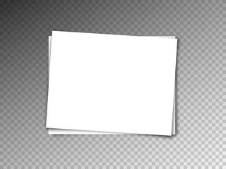 Vector white paper with shadow on transparent background 