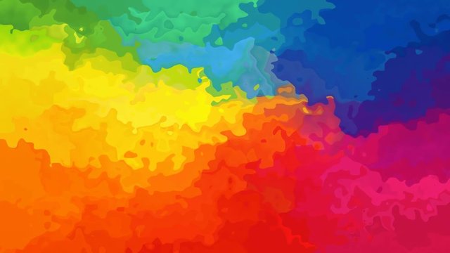 abstract animated stained background seamless loop video - watercolor splotch effect - rainbow full color spectrum