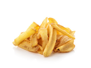 potato fry on white isolated background