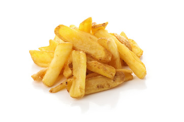 potato fry on white isolated background