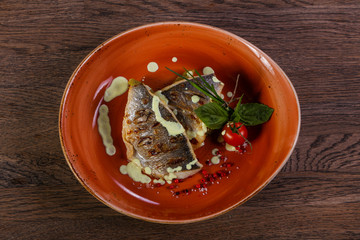 Grilled dorada fillet