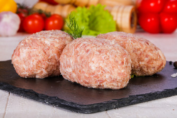 Raw pork cutlet