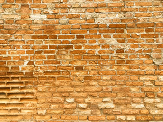 Background texture of rustic brick wall old red orange