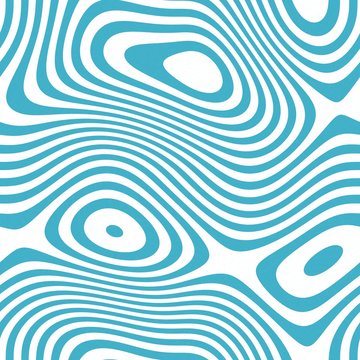 Monochromatic seamless line art pattern in blue color over white background