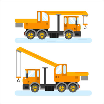 construction machinery vector illustration on white background