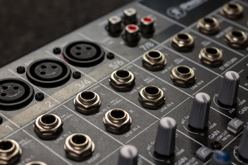 Professional Audio mixing console inputs