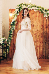 Fototapeta premium beautiful bride in a chic wedding dress