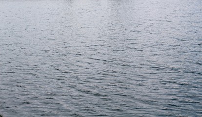 The surface pattern of the waves in the water on close view