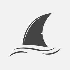 Shark fin vector icon. Fin in the water.Layers grouped for easy editing illustration. For your design.
