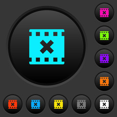 Movie cancel dark push buttons with color icons
