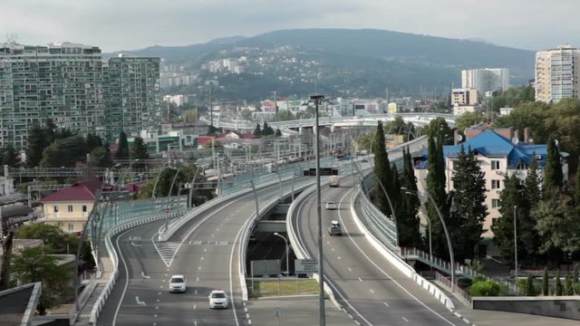 New constructed highways, roads and intersections for Winter Olympic Games in Sochi city, Krasnodarsky district, Russia