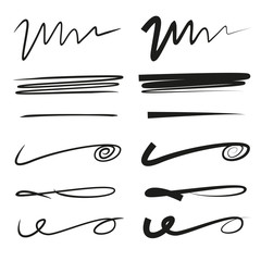 hand drawn underlines, brush lines