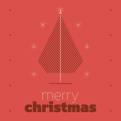 Merry Christmas Card Banner Modern Clean Design