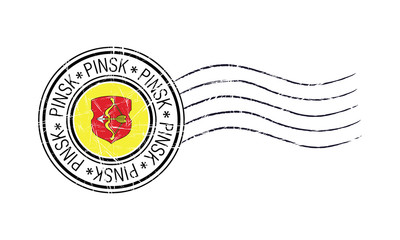 Pinsk city grunge postal rubber stamp